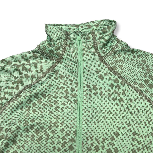 Nike Pro Dri-Fit SIZE M Hyperwarm 1/2 Zip Light Pullover Green Leopard Print - Picture 6 of 12